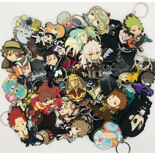 Rubber Anime Figure Keychain High Quality Original Key Ring Key Chain Fans Collection Key Holder Trinket Gift Random Shipment