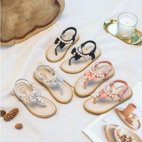 Girls Sandals Gladiator Bow Sweet Soft Childrens Beach Shoes Kids Summer Bow Sandals Princess Fashion Cute High Quality