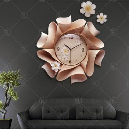 Creative light luxury home three-dimensional decorative wall clock modern pure hand-painted pocket watch 57X57 cm