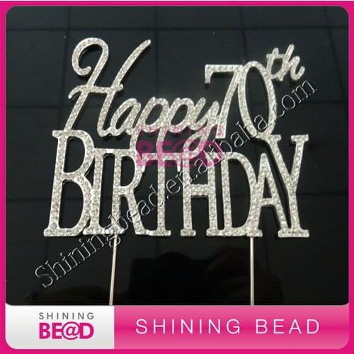 Happy Birthday 60th/70th Party Cake Topper,Happy 60th/70th Anniversary Crystal Cake Topper,Free Shipping