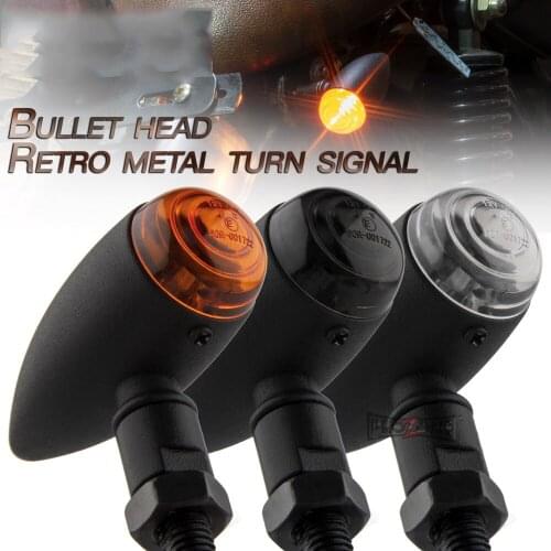 2pcs/set Universal Motorcycle LED Turn Signals Long Short Turn Signal Indicator Lights Blinkers Flashers Amber Color Accessories