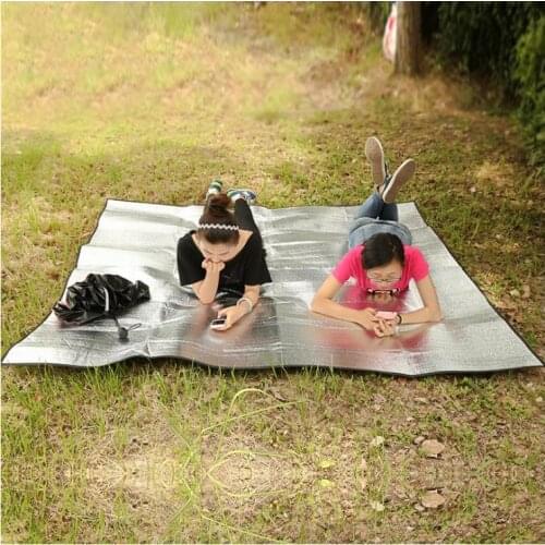 Waterproof Aluminum Foil EVA Camping Mat Foldable Folding Sleeping Picnic Beach Mattress Outdoor Mat Pad 200X200cm