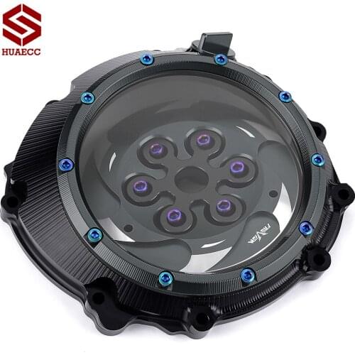 For BMW S1000XR 2015-2019 Motorcycle Solid Billet Racing Clear Clutch Case Cover Guard Protector Spring Retainer 2016 2017 2018