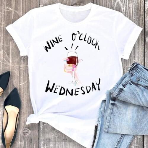 Women Clothes Cartoon Wine Letter Ladies 90s Cartoon Fashion Short Sleeve Summer Print Tshirt Female Tee Top Graphic T-shirt