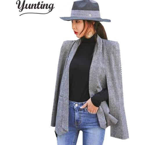 Autumn Winter Suit Notched Collar Blazer Women 2020 Formal Jackets Work Office Lady Long Sleeve Blazer Outerwear Plus Size