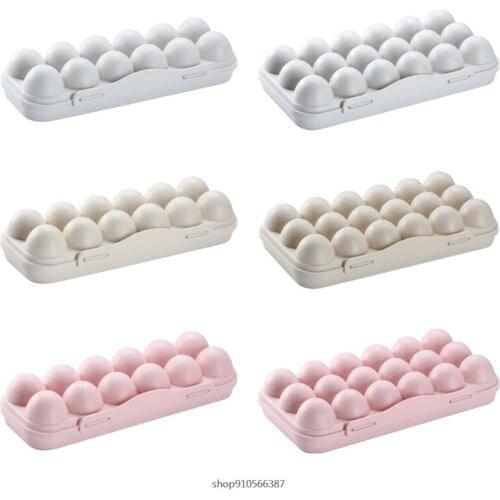 12/18 Grid Egg Storage Box Food Container Egg Refrigerator Storage Box With Cover Household Kitchen Transparent Box Wholesales