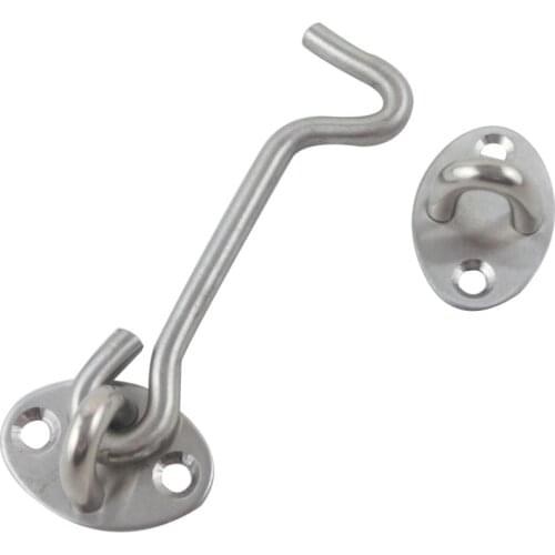 2pcs 3inch Cabin Hook Stainless Steel Cabinet Door Window Stay Catch Eye