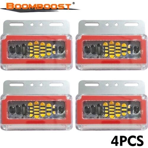 Car Light 5 Colors 24V Waterproof Turn Signal Driving Warning Light Rear View Light King Kong Water Side Light LED Lens 6D 4 PCS