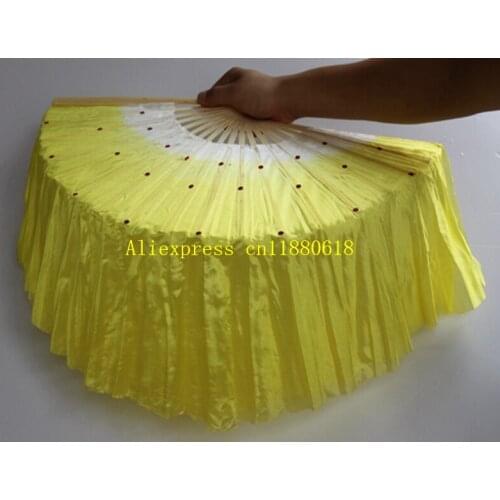 50pcs/lot Fast Shipping 5 colors Chinese dance fan Bamboo bone silk veil Fans For Wedding Party favor gift belly dancing Fan