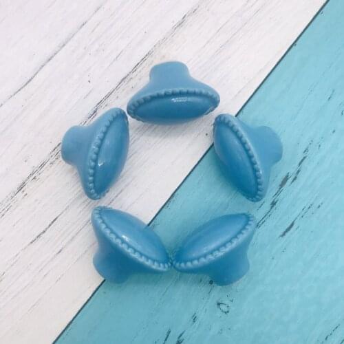 5x Bright Blue Ceramic Kitchen Drawer Cabinet Door Handle Furniture Knobs Handware cute Cupboard China porcelain Oval Handles