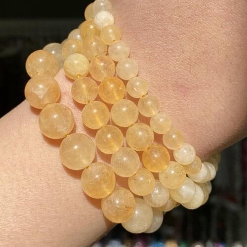 Natural Stone Citrines Chalcedony Jades Loose Spacer Round Beads For Bracelets Jewelry Making Diy Handmade Accessories 6-10mm
