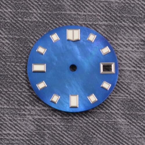 28.5MM C3 Green luminous Shell style sterile watch dial FIT NH35 NH36 Movement