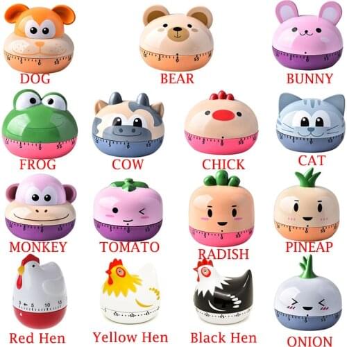 Animal Timer Digital Kitchen Countdown Clock Cute Animal Fruit Alarm Clock Time Management Tool for Children and Adults