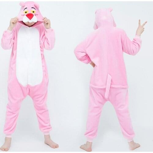 Unisex Pink Panther Blanket Sleepers Kids Pajama Children Animal Unicorn Stitch Cartoon Onesies Winter Boy Girl Licorne Jumspuit
