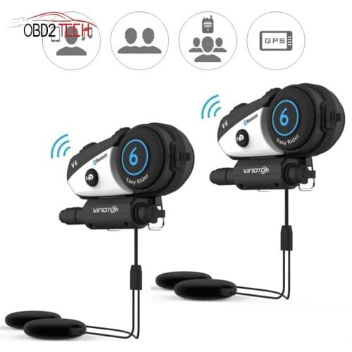 English Version Vimoto V6 Motorcycle Headset Intercom BT Interphone Moto Intercomunicador+Soft Mic Motorcycle Intercomunicador