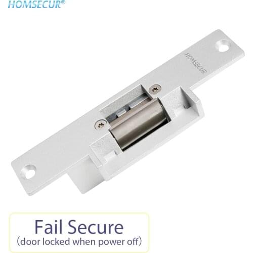 HOMSECUR NO Mode Stainless12V Electric Lock Door Closed When Power OFF For Video Doorphone System