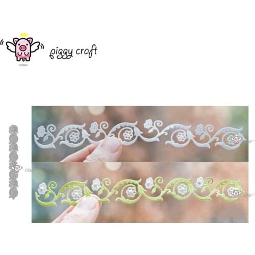 Piggy Craft metal cutting dies cut die mold Flower vine strip edge Scrapbook paper craft knife mould blade punch stencils dies
