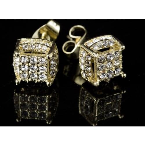 Fashion Women Square Stud Earrings Classic Hip Hop Style Lady Zircon Earrings Jewelry Accessories for Female Party Best Gift