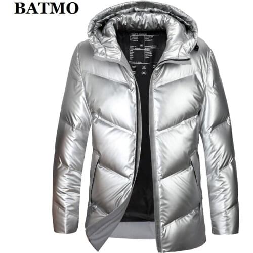 BATMO 2019 new arrival winter 80% white duck down hooded jackets men,mens waterproof down coat.9928