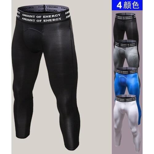 2020 Men Compression Pants Casual Calf-Length Tights Pants Bodybuilding Man High Elasticity Joggers slim fit Skinny Leggings