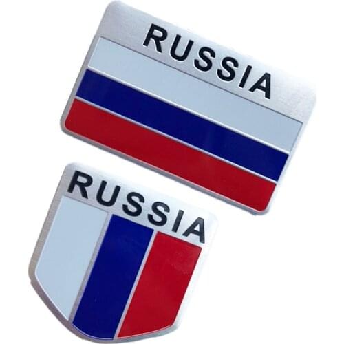 1X 3D Aluminum Russian Federation National Flag Sticker For Patriotic Vehicle Drivers Aluminum Alloy Russia Flags Car Stickers