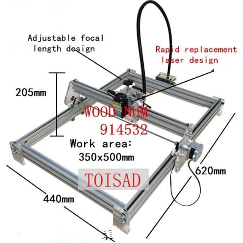 7000 mw DIY desktop mini laser engraving machine marking carving machine, 350 * 500 working face