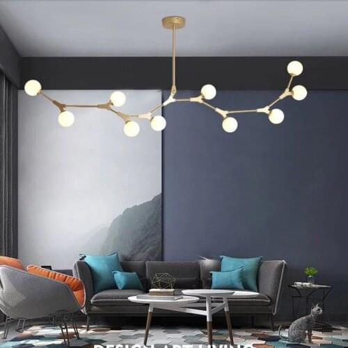 Nordic Chandelier Dining room Kitchen lustre industrial Loft chandelier Iron tube Glass Balls Chandelier Lamp Fixtures