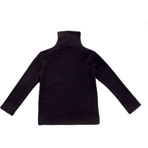 Baby Girls Solid Color Top High Collar Long Sleeve T-shirt Casual Kids Child Loose Knitwear Autumn Winter Bottom Tops
