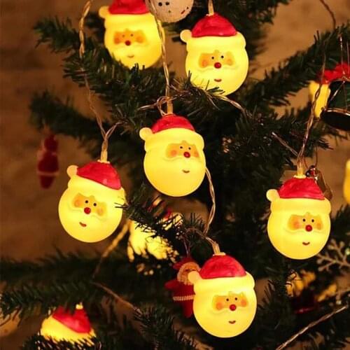 Snowman Christmas Tree Lights Garlands Santa Claus Home Decor Led Festoon Fairy Decoration String Light 3/6M Battery Operated