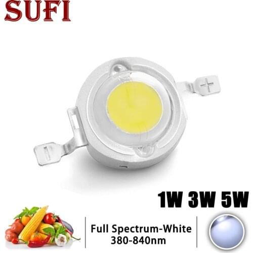 High Power 1W 3W 5W LED Grow Light Lamp Full Spectrum 380-840Nm COB SMD Diode For Indoor Plant Vegetables Fruit Flowers Growing