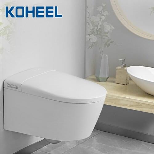 KOHEEL One-Piece Intelligent Toilet Wall Hanging Elongated Remote Controlled Toilet Smart Toilet WC Integrated Automatic F7