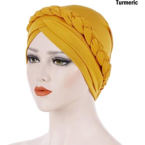Women Hooded Muslim Hat Bohemian Double Braided Turban Hat India Cap Muslim Hats Femal