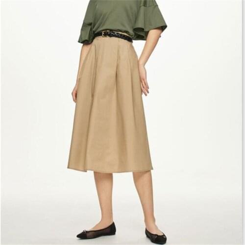 2020 Fashion Women Midi A-line Skirt Summer Preppy Style School Girl High Waist Skirts Plus Size 5XL 6XL 7XL Purple Yellow