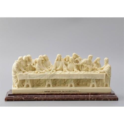 36CM EUROPEAN CREATIVE LAST SUPPER ART SCULPTURE JESUS FIGURE STATUE RESIN CRAFT HOME DECORATION BIRTHDAY GIFT R3119