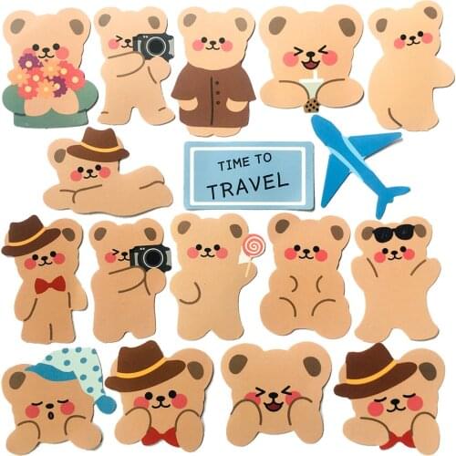 50Pcs/set Bears Stickers Crtoon Cute Little Bear Sticker PVC Waterproof Graffiti Sticker For Laptop Luggage Toy Car