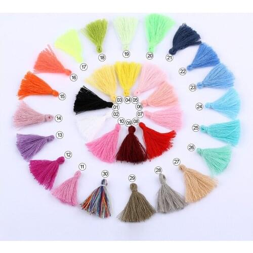 500pcs Mini Cotton Thread Fabric Tassel DIY Pendant 3cm tassel Bracelet Key Making Fringe Trim Craft Tassels Sewing Accessories