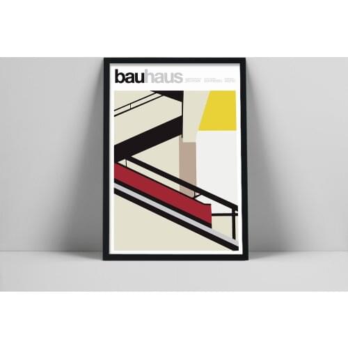 Bauhaus Staircase poster, Weimar 1923, Bauhaus Exhibition print, Herbert Bayer poster, Bauhaus Print, Waln, Warhol art print of