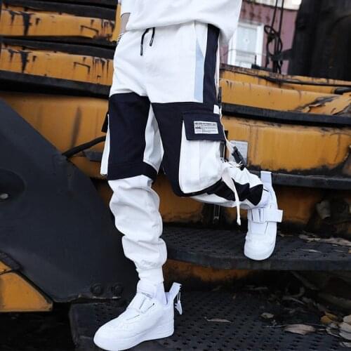 Streetwear Mens Multi Pockets Cargo Harem Pants Hip Hop Casual Male Track Pants Joggers Trousers Fashion Harajuku Men Pants