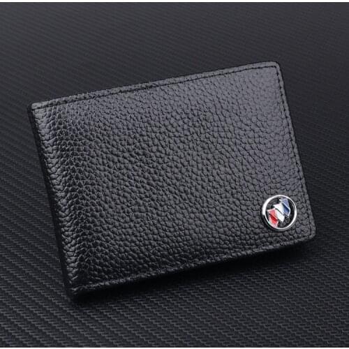 Unisex Drivers License Genuine Leather Case Motor Vehicle Driving Credit Id Card Holder Tarjetero For Buick Car Accessories