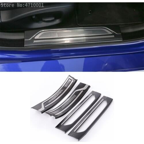 For Jaguar XE 2015 2016 2017 Car-Styling 304 Stainless Steel Inner Welcome Door Sill Scuff Protector Plate Cover Trim logo 4pcs