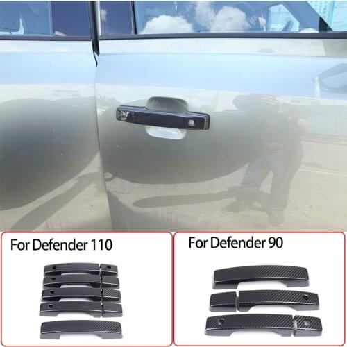 For Land Rover Defender 90 110 2020-21 Real carbon fiber Car Exterior Door Handle Bowl Decoration Cover Trim Car Accessories