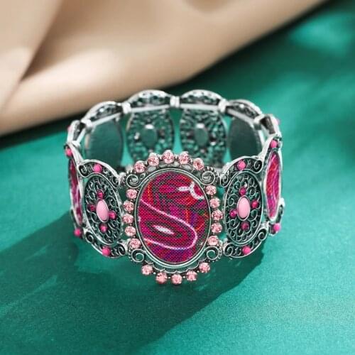 Ethnic Bohemian Elastic Bracelets & Bangles For Women Crystal Vintage Beach Stretch Female Bracelet Gypsy Afghan Indian Jewelry