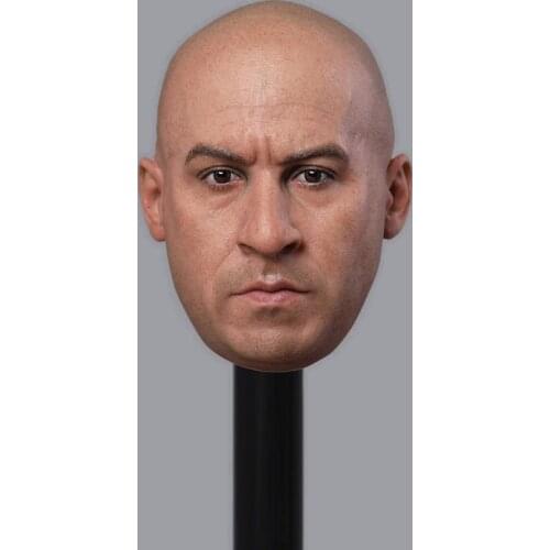 GC030 1/6 Scale Male Figure Accessory European American Tough Guy Superstar Vin Diesel Head Sculpt Carving Model for 12'' Body