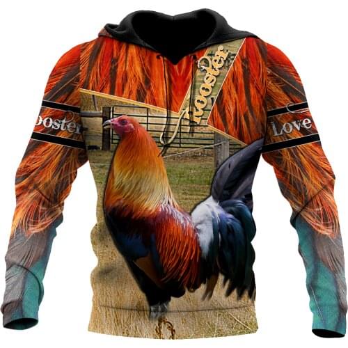 Farm Rooster Animal 3D All Over Printed Autumn Men Hoodies Unisex Casual Pullover Zip Hoodie Streetwear sudadera hombre DW0596