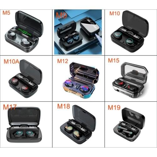 M Series TWS Bluetooth Earphone Wireless Headphones Stereo Sport Gaming Headset Touch Mini Earbuds waterproof with LED Display