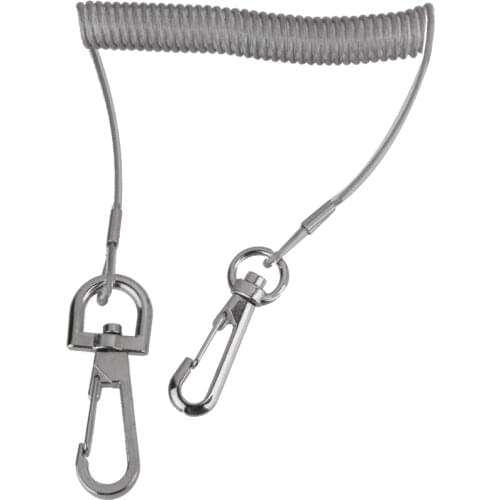 MagiDeal Lightweight Retractable Coiled Fishing Lanyard Steel Wire Pier Rope Tool for Rowing Boat Fishing Diving Water Sports