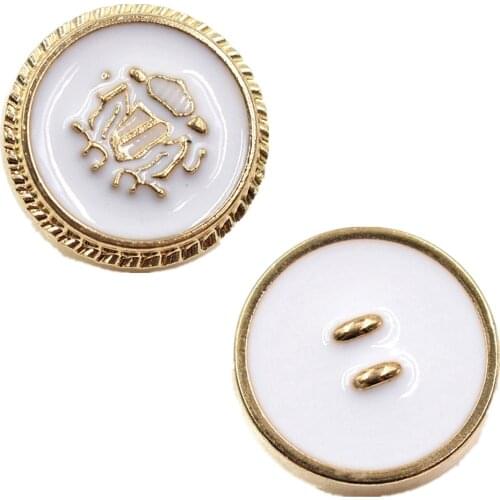 10pcs/lot white color metal button Gold clothing sweater coat decoration shirt buttons accessories DIY JS-0234