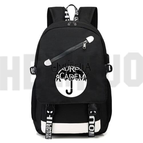 Fashion Canvas The Umbrella Academy Backpack Men Zipper Black Mochila De Escola Do Back Pack Women Anime Bookbag Hip Hop