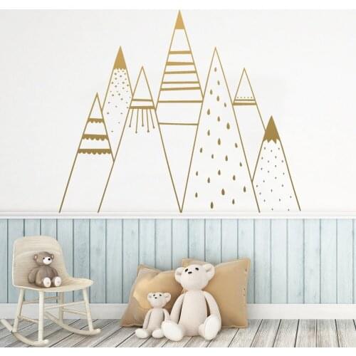 Cartoon Tribal Mountain Vinyl Wall Sticker Wallpaper For Baby Room Decor Bedroom Kids Room Wall Decals Stickers Murals