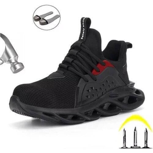 Breathable Men Work Safety Shoes Anti-smashing Steel Toe Cap Working Boots Construction Indestructible Work Sneakers Men Shoes